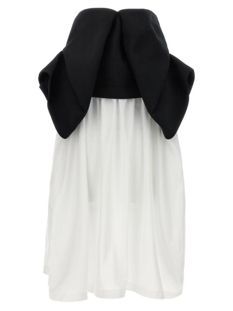 Comme Des Garçons Hood Application Dress Dresses White/Black