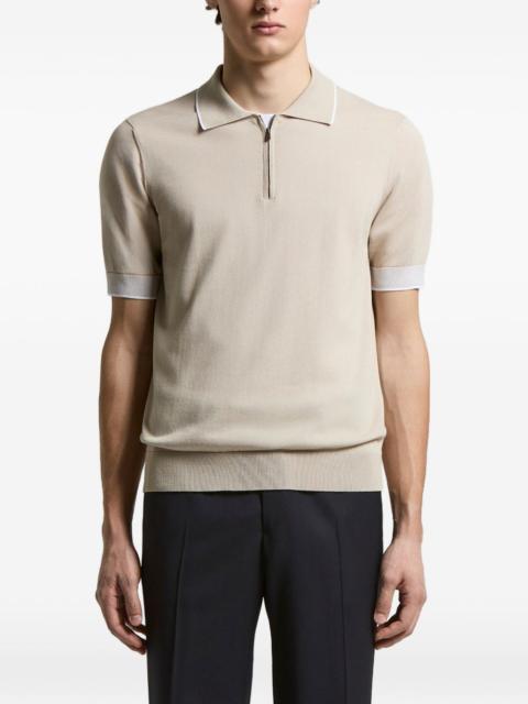 PESERICO zip short-sleeve polo