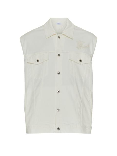 Off-White 로고 자수 데님 gilet