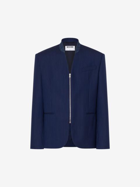 Moschino YARN-DYED PINSTRIPED WOOL JACKET