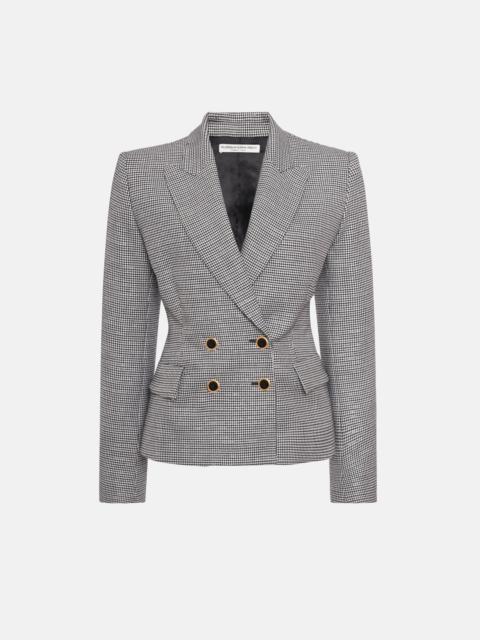 Alessandra Rich LUREX WOOL PIED DE POULE DOUBLE BREASTED JACKET