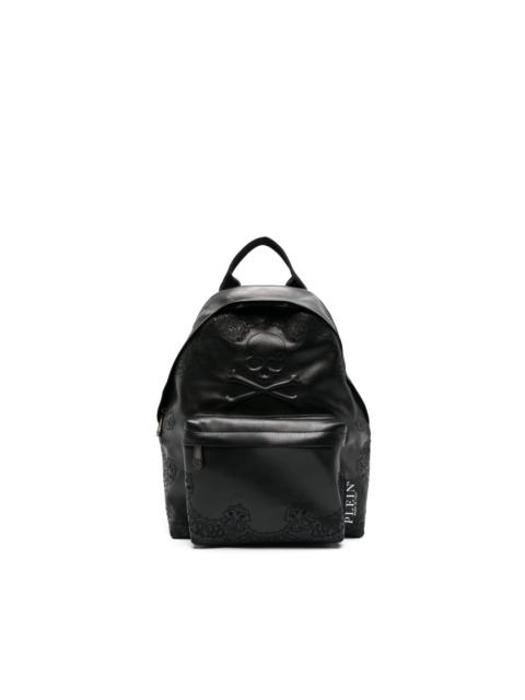PHILIPP PLEIN paisley-embroidered leather backpack