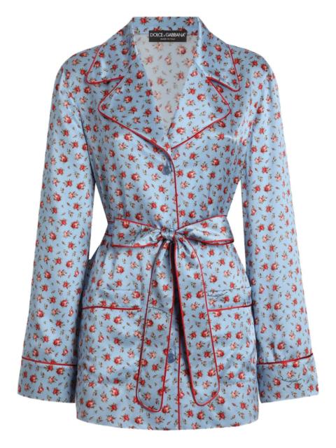 Dolce & Gabbana floral-print tie top