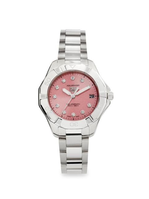 TAG Heuer Men's Aquaracer Stainless Steel & 0.15 TCW Diamond Bracelet Watch/34MM - Stainless Steel