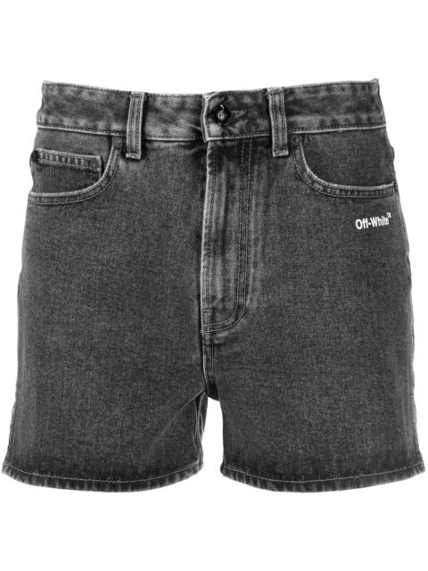 Off-White Diag-stripe denim shorts