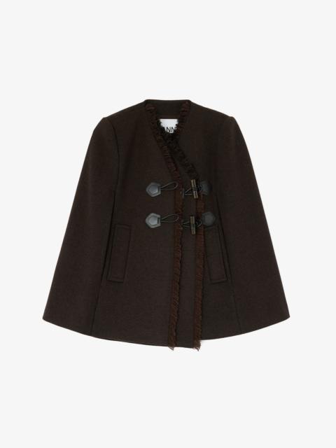 GANNI CAPE IN BROWN WOOL