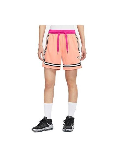 Nike (WMNS) Nike Fly Crossover Embroidered Logo Colorblock Lacing Sports Shorts Pink DH7326-824