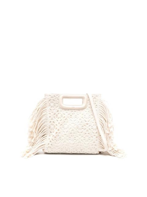 fringed panelled tote bag