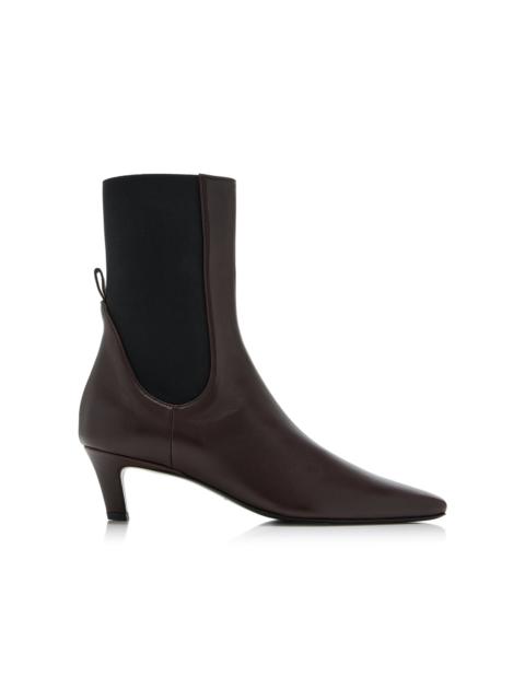 TOTEME The Mid Heel Leather Boots brown