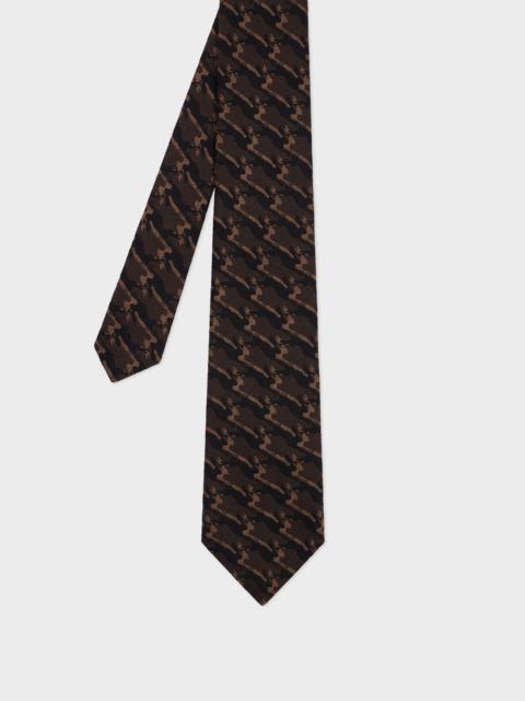 Paul Smith Brown 'Rabbit' Jacquard Wool-Silk Tie