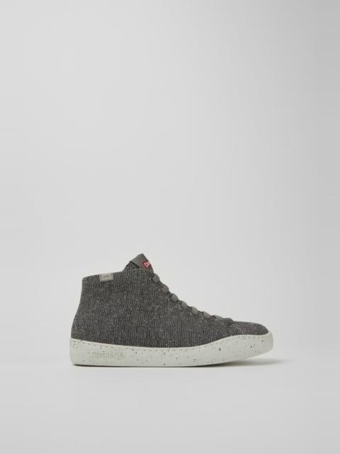 CAMPER Peu Touring Gray and black recycled wool sneakers for women