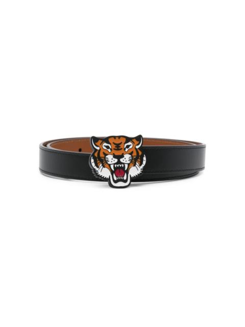 KENZO tiger-buckle leather belt