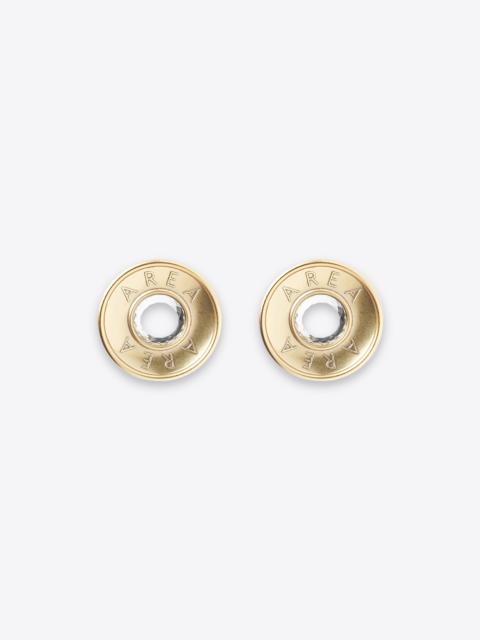 AREA CRYSTAL BUTTON STUD EARRINGS
