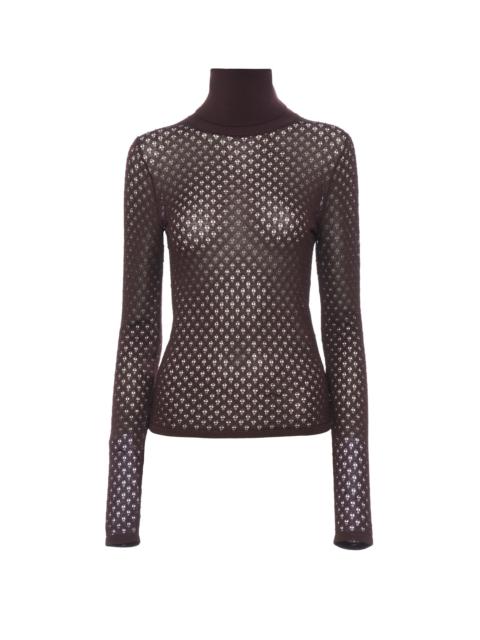 Chloé FITTED TURTLENECK SWEATER IN LACE KNIT