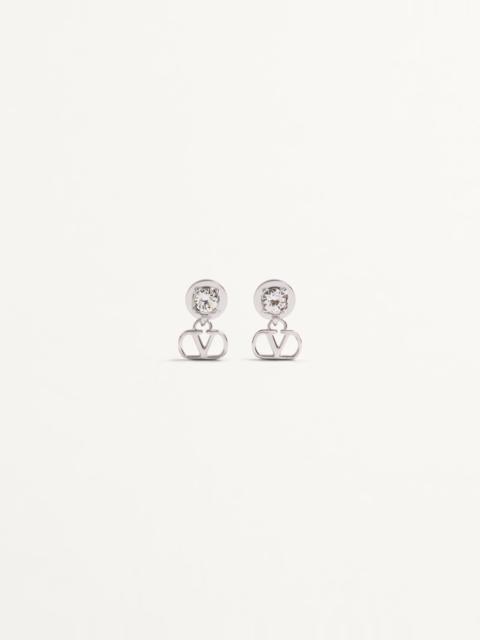 Valentino VLOGO SIGNATURE EARRINGS IN METAL AND SWAROVSKI® CRYSTALS