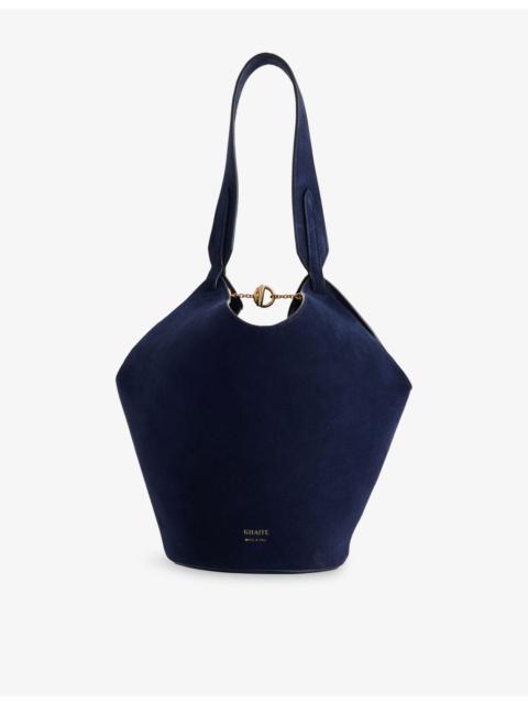 KHAITE Lotus Mini Suede Tote Bag