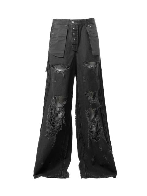 VETEMENTS DESTROYED INSIDE-OUT BAGGY JEANS / BLK