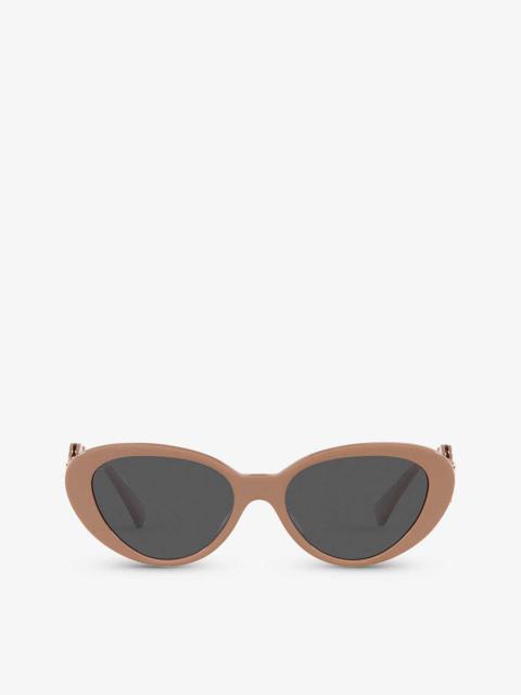 VE4433U cat-eye medallion-embellished acetate sunglasses