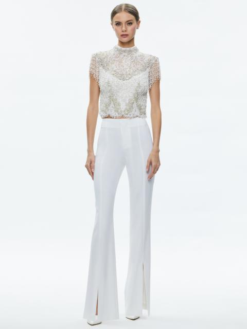 Alice + Olivia TISA LOW RISE CLEAN WAISTBAND BOOTCUT PANT