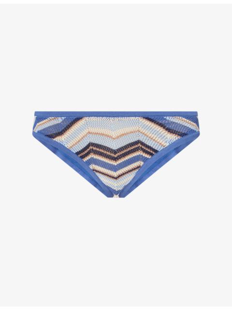 DEVON WINDSOR Shayla Chevron Knitted Bikini Bottoms