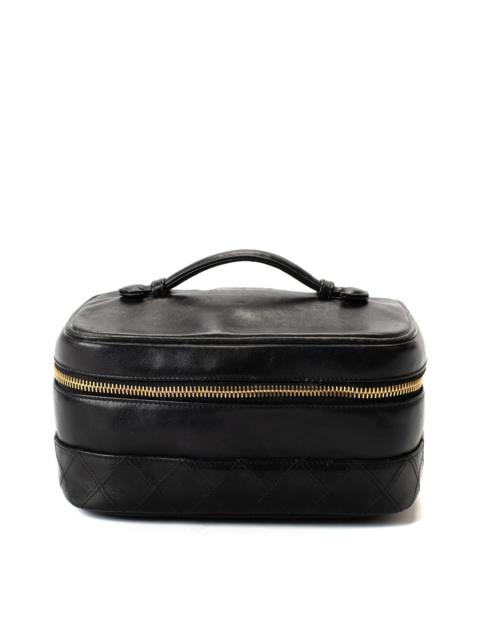 CHANEL Chanel Black Leather Zip Around Cosmetic Case (Authentic Pre-Loved)