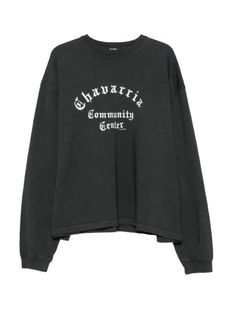WILLY CHAVARRIA Community Center Long-Sleeve Buffalo Tee "Black" MUJTE031 061N 001