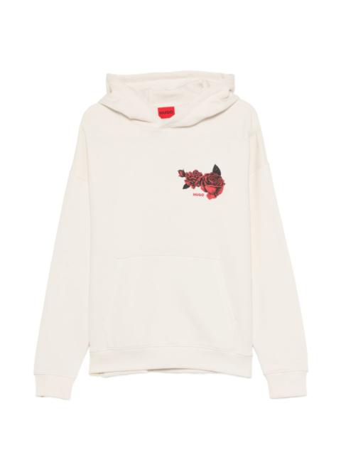 HUGO floral-print hoodie
