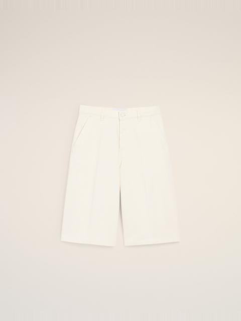 AMI Paris WHITE COTTON LOOSE BERMUDA SHORTS
