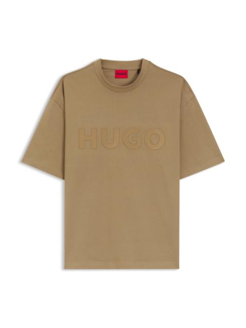 HUGO COTTON-JERSEY T-SHIRT WITH REFLECTIVE LOGO