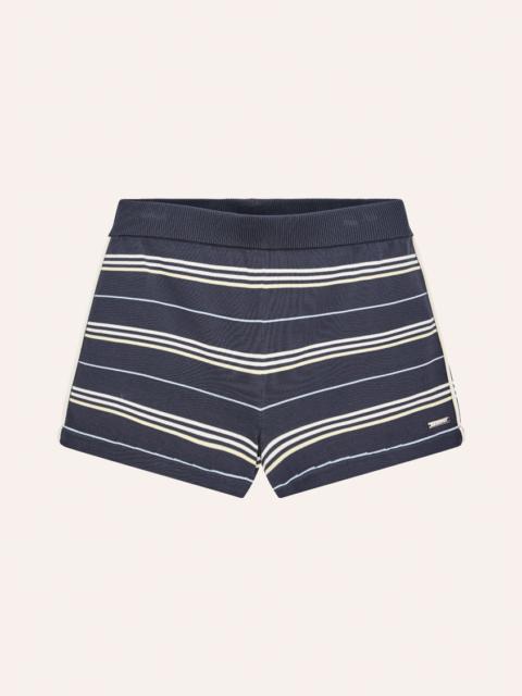 P.E NATION RETREAT STRIPE KNIT SHORT IN MARINE BLUE STRIPE