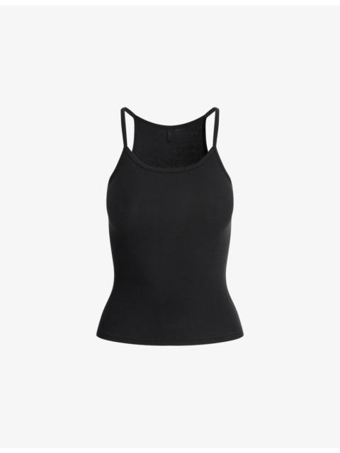 SKIMS Rib Scoop Long Cotton-Jersey Tank Top