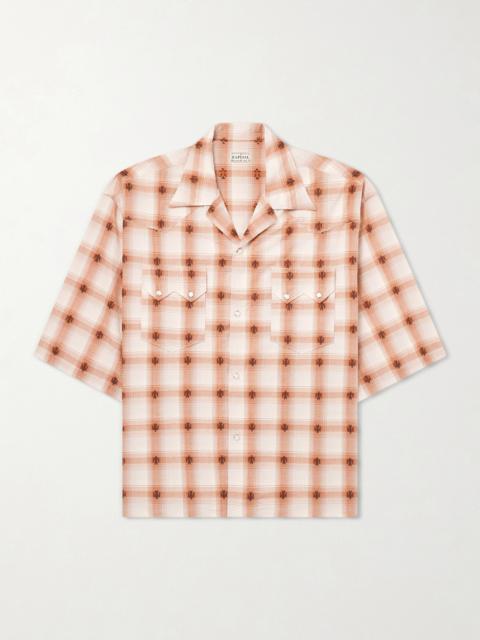Kapital Camp-Collar Checked Cotton Western Shirt