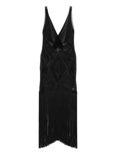 THE ATTICO fringed midi dress