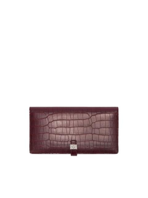 GANNI crocodile-effect flap wallet