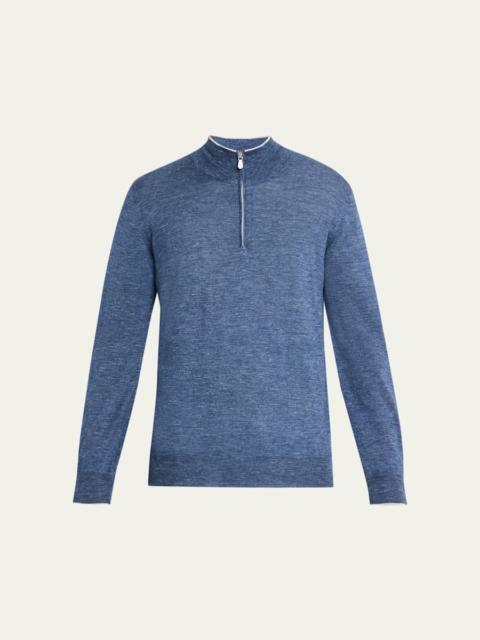 Brunello Cucinelli Men's Cashmere Knit Quarter-Zip Sweater
