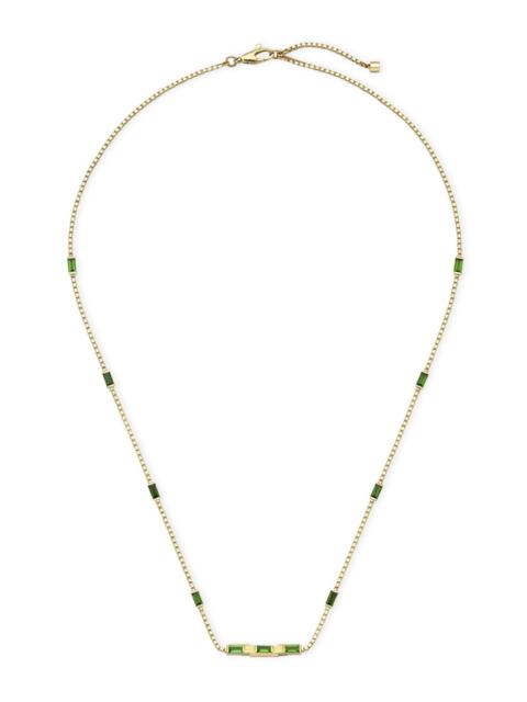GUCCI Women's Link To Love 18K Yellow Gold & Green Tourmaline Bar Pendant Necklace - Gold