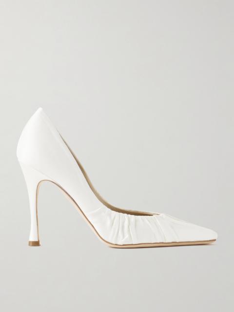 DANIELLE FRANKEL Nala Ruched Satin Pumps