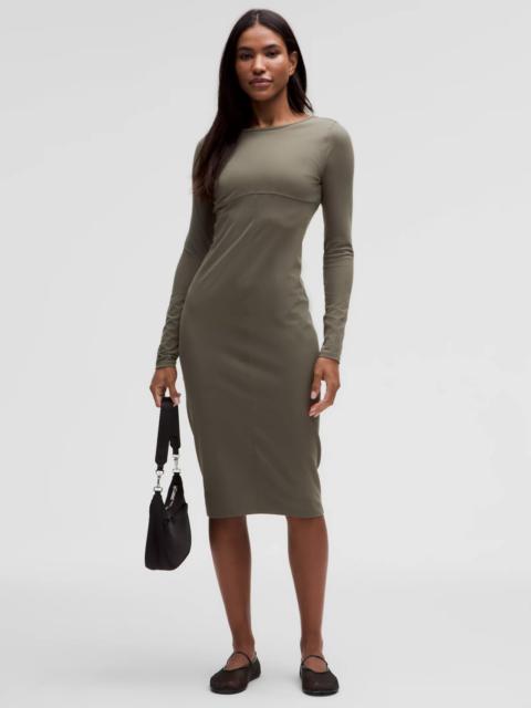 lululemon Ribbed Nulu Scoop-Back Long-Sleeve Dress