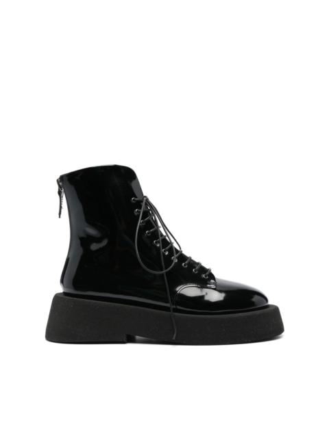 Marsèll 55mm patent lace-up boots