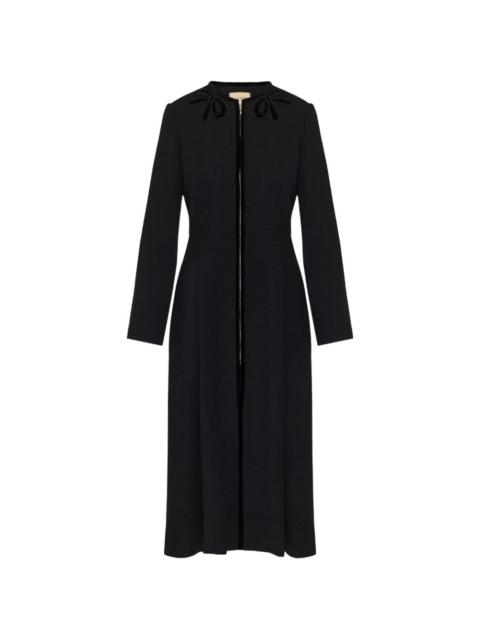 Valentino bow-embellished zip-fastening coat