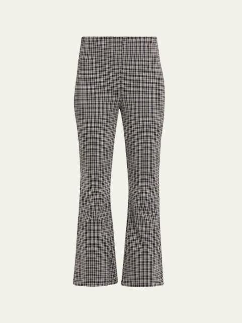 Theory Plaid High-Rise Kick-Flare Pants