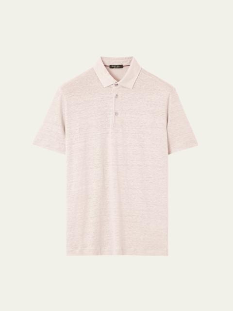 Loro Piana Men's Linen Jersey Dublon Polo Shirt