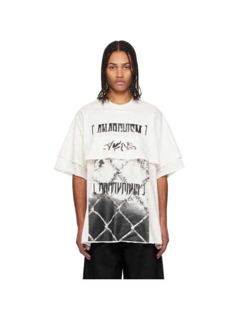 Julius Off-White Ana-Cropped Double JD T-shirt