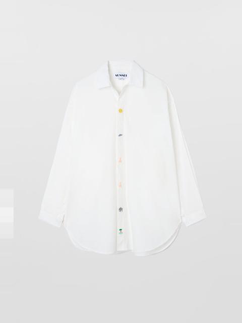 SUNNEI MEGA OVER SHIRT EMBROIDERY / off white