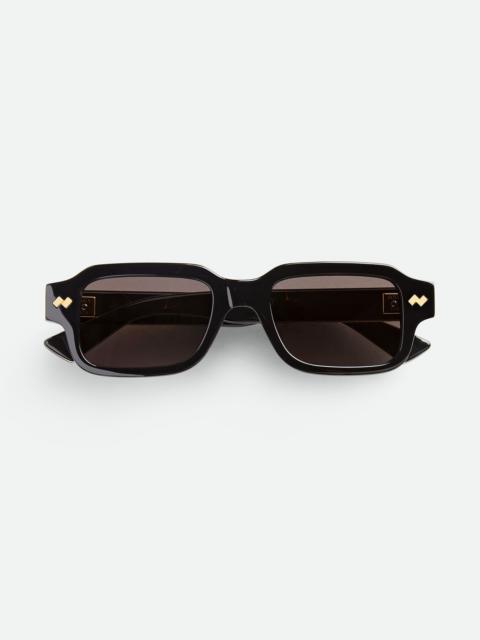 Bottega Veneta BV1442S Intrecciato Rectangular Sunglasses