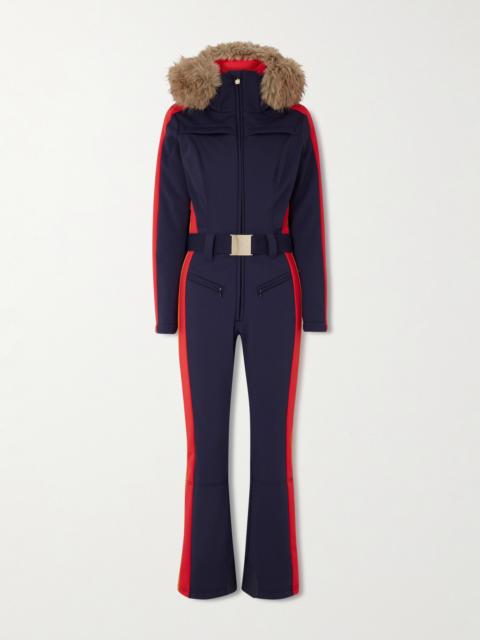 GOLDBERGH Suvi Belted Hooded Plush-trimmed Padded Down Ski Suit