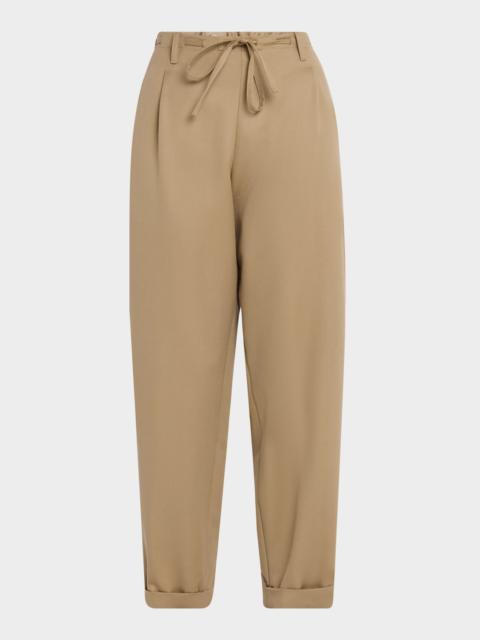MARIA McMANUS Pearl Button Drawstring Trouser In Khaki