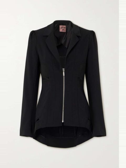 + KNWLS cutout paneled stretch-crepe blazer