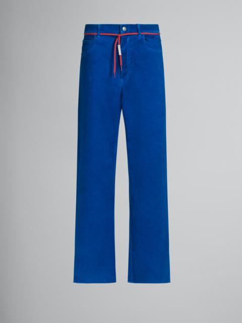 Marni BLUE FLARED 5 POCKET TROUSERS IN STRETCH DENIM