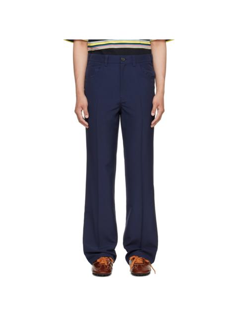 Marni Navy Virgin Wool Trousers